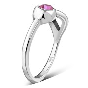 Rose Pink Cubic Zirconia Silver Toe Ring, trs006