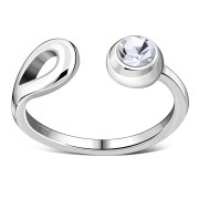 Cubic Zirconia Silver Toe Ring, trs6