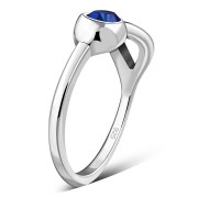 Blue Sapphire Cubic Zirconia Silver Toe Ring, trs006