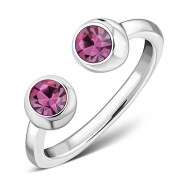 Rose Pink Cubic Zirconia Silver Toe Ring, trs008