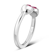 Rose Pink Cubic Zirconia Silver Toe Ring, trs008