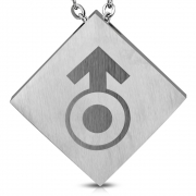 Stainless Steel 2-tone 2-Side Love Monogram Gender Symbol Square Charm Pendant - WPB035