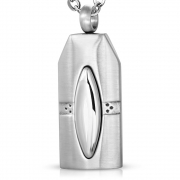 Stainless Steel Geometric Oval Tag Charm Pendant - WPB234