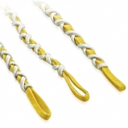 3 PIECES Fashion Yellow & White Twisted Self Tie Embroidery Floss Silk Friendship Bracelet - XXB431