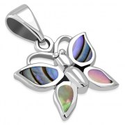 Abalone Butterfly Silver Pendant, p528