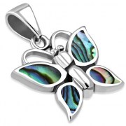 Abalone Butterfly Silver Pendant, p513