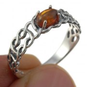 Baltic Amber Celtic Silver Ring, r529