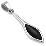Black Onyx Oval Silver Pendant, p530