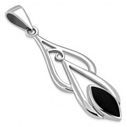Black Onyx Oval Silver Pendant, p519