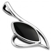 Black Onyx Oval Silver Pendant, p534