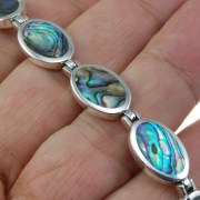 Abalone Oval links Silver Bracelet