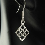 Celtic Hearts Knot  Plain Silver Earrings, ep189