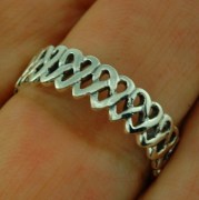 Celtic Hearts Silver Ring, rp740