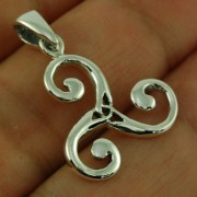 Celtic Triskele Triple Spiral Knot Pendant, pn412