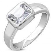 Clear CZ Silver Ring, r182