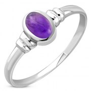 Delicate Amethyst Silver Ring
