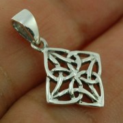 Diamond Shape Small Celtic Silver Pendant, pn572