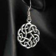 Celtic Knot Round Plain Silver Earrings, ep278