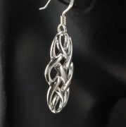 Long Silver Celtic Knot Earrings, ep303