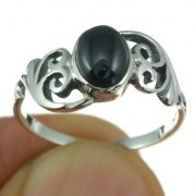 Ethnic Black Onyx Silver Ring, r192