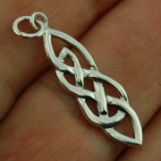 Long Sterling Silver Celtic Knot Pendant, pn570