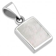 Mother of Pearl Rectangle Silver Pendant, p523