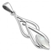 Mother of Pearl Oval Silver Pendant, p519