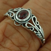 Native American Garnet Silver Ring, r490