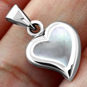 Mother of Pearl Heart Silver Pendant, p512