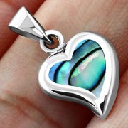 Abalone Heart Silver Pendant, p512