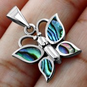 Abalone Butterfly Silver Pendant, p513