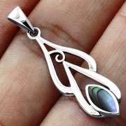 Abalone Oval Silver Pendant, p519