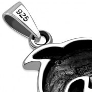 Black Onyx Dolphin Silver Pendant, p521