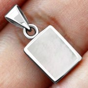 Mother of Pearl Rectangle Silver Pendant, p523