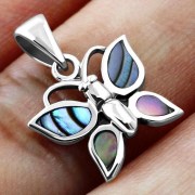 Abalone Butterfly Silver Pendant, p528