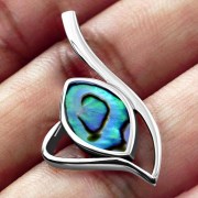 Abalone Oval Silver Pendant, p534