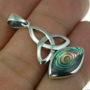 Abalone Trinity Knot Sterling Silver Pendant, p660