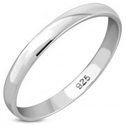 Plain Round Top Silver Wedding Ring, rp123