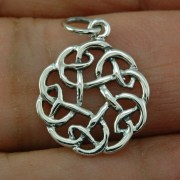 Tiny, Light, Round Celtic Silver Pendant, pn410