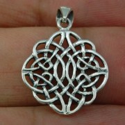Small Light Round Celtic Knot Silver Pendant, pn513