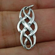 Long Solid Silver Celtic Pendant, pn579