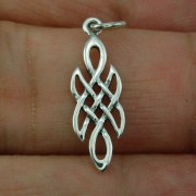 Small, Celtic Knot Long Silver Pendant, pn601