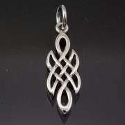 Small, Celtic Knot Long Silver Pendant, pn601