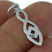 Small, Light, Celtic Knot Long Silver Pendant, pn603