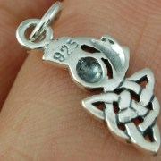 Tiny Thistle Celtic Knot Silver Pendant, pn605