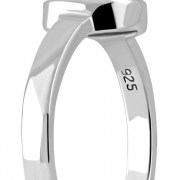 Simple Silver Garnet Band Ring, r164