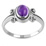 Ethnic  Style Amethyst Silver Ring, r273at