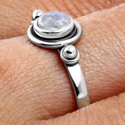 Rainbow Moonstone Silver Ring, r517