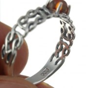 Baltic Amber Celtic Silver Ring, r529