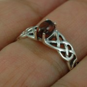Celtic Knot Baltic Amber Silver Ring, r530